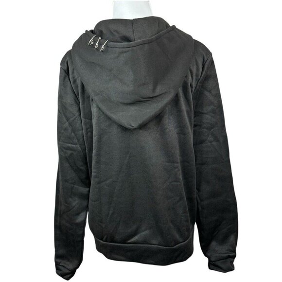 GSB‎ Women’s NWT Black Goth Full Zip Hooded Ring Softshell Sweatshirt XL/C42 - Picture 4 of 11